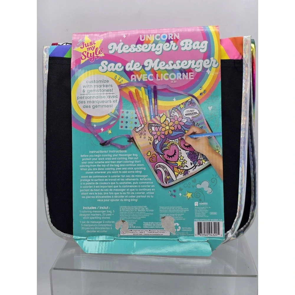 2 Lot Just My Style Unicorn Messenger Bags ‎ - Bright Markers Included